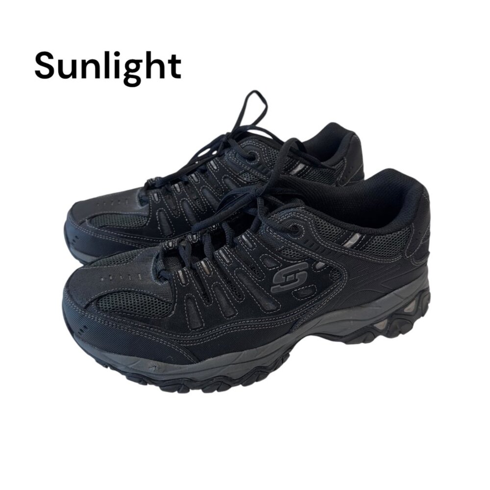 Skechers Mens SZ 9.5 US Black After Burn Memory Fit Sneakers Shoes